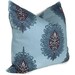 SALE PILLOW Duralee Aqua Medallion Decorative Pillow Cover  20x20 Toss Pillow, Throw Pillow, Accent Pillow