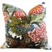 Pair of Aquamarine Schumacher Chiang Mai Dragon Decorative Pillow Covers, Toss Pillows, Accent Pillows, Throw Pillows