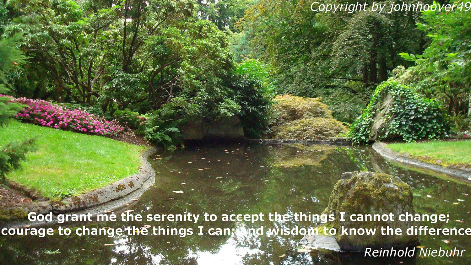 1244 Image Picture Photograph with Serenity Prayer Art Digital Landscape Nature Park River Scene 40% Off