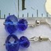 Earrings Dangle Swarovski Crystal Blue with silver ear wires