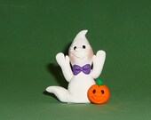 Polymer Clay Halloween Ghost and Pumpkin