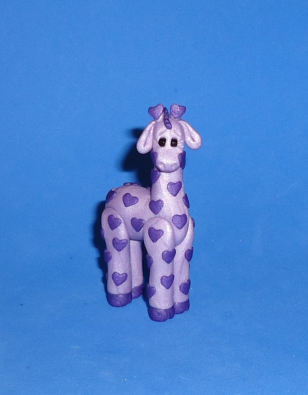 Polymer Clay Purple Heart Giraffe