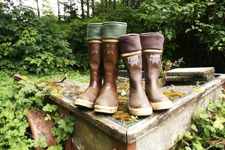 MENS Fleece Rain Boot Liners Fathers Day Gift, Solid Brown, Spring Summer Fashion, Outdoors, Camping, Hiking, Fishing (Made To Fit)