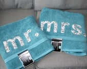 Mr and Mrs Bath or Beach Towel