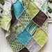For Megan  Brook Green and Teal and Brown Throw Rag Quilt squares for DIY