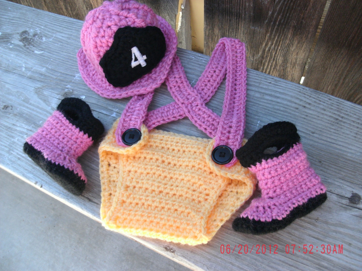 crochet fireman helmet and set