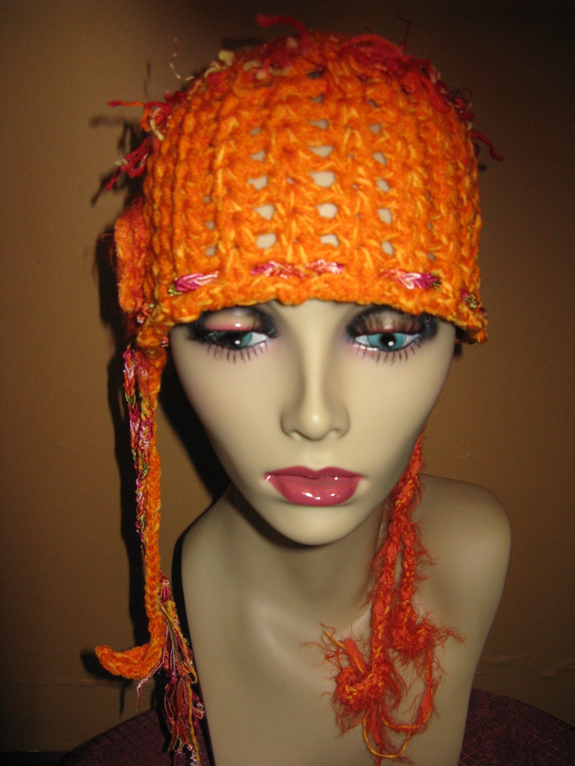 Women's Hat - Flapper style - with Novelty Trim and Adjustable Drawstring