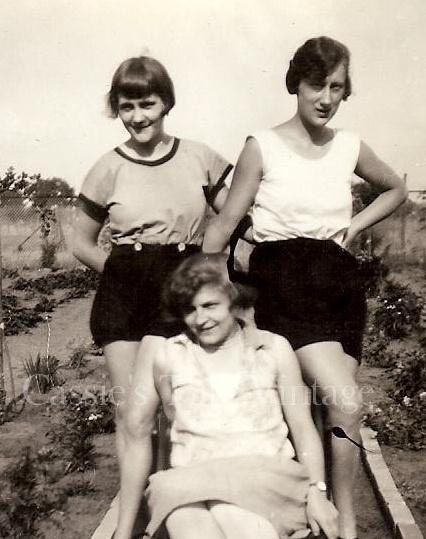Vintage Photo - Short-Haired Girls in Shorts and Short Hair, 20s Style - Girlfriends, or Maybe Sisters - c. 1920s