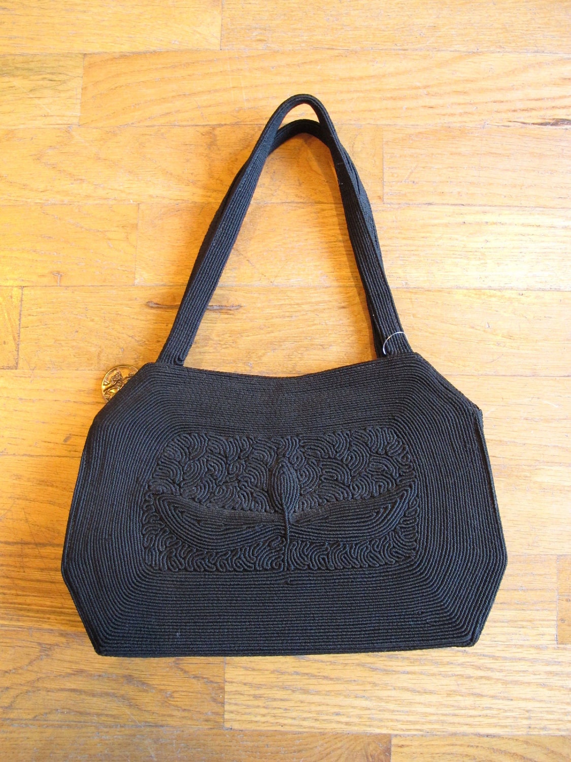 1940s Black Corde Handbag