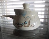Vintage Red Wing Bob White Gravy Boat with Lid