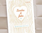 Save the Date Postcards - Wedding Invitations - Personalized Woodgrain Design - 100