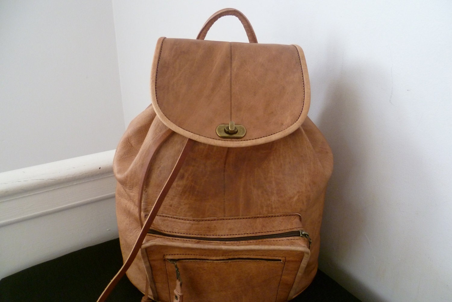 SALE WAS 85.00 pounds NOW 70.00 pounds Tan Leather backpack