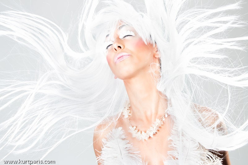 Statement White Necklace Chalcedony Spikes Sterling Silver and Swarovski OOAK - ICE QUEEN