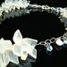 Statement White Necklace Chalcedony Spikes Sterling Silver and Swarovski OOAK - ICE QUEEN