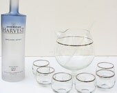 Mad Men Eames Era Roly Poly Glass and Silver Martini Set - Free Shipping