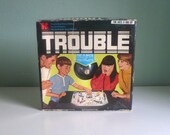 1965 1st Edition Trouble POP-O-MATIC Board Game by Kohner Bros Milton. Rules on Bottom of Box. boardgame.