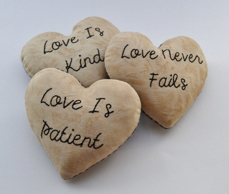Love is Patient - Love is Kind - Love Never Fails - Decorative Pillows - Bowl Fillers - Tucks - Wedding - 1 Corinthians - Black Gingham