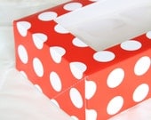 1 Scatola rossa a pois bianchi porta 6 cupcakes, muffins, dolci e biscotti - 1 Red polka dot cupcake box