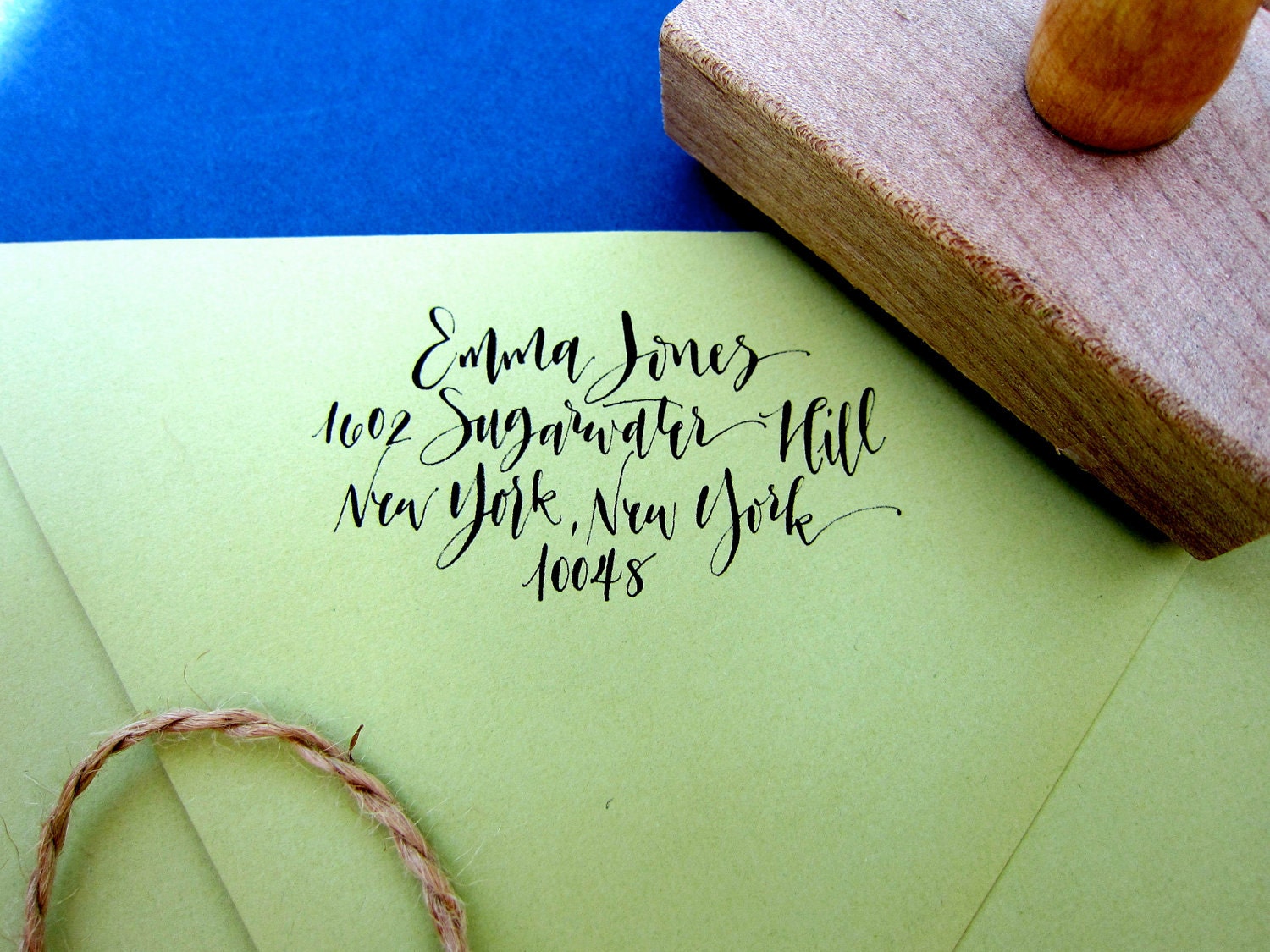 Custom Calligraphy Address Stamp -- Rebel Stout style All handwritten
