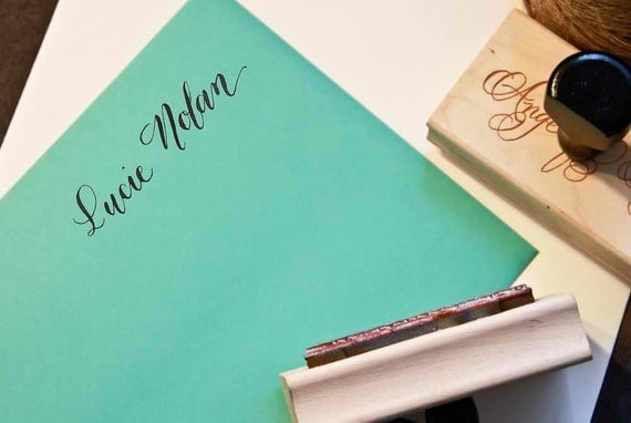 Custom Calligraphy Name Stamp -- Your Name Handwritten - Choice of Style