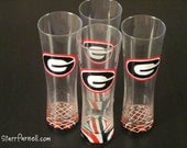 Georgia Pilsner UGA Bulldogs Dawgs Custom Painted Beer Glass