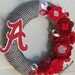 University of Alabama Wreath Fall Houndstooth Rose Style Roll Tide Ribbon Felt Flower Wreath 12"