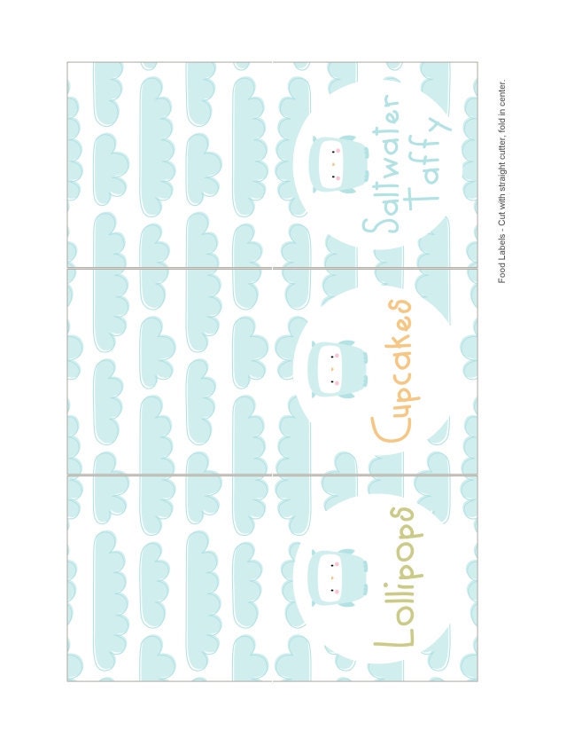 Owl and Kite Printable Party Package - Personalized Birthday DIY Party Printables.. ok01
