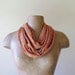Striped Scarf - Lightweight Striped Skinny Scarf - Orange, Heather Gray Stripes