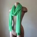 Long Green Scarf - Lightweight Spring Green Jersey Scarf - Eco Friendly Jersey Scarf