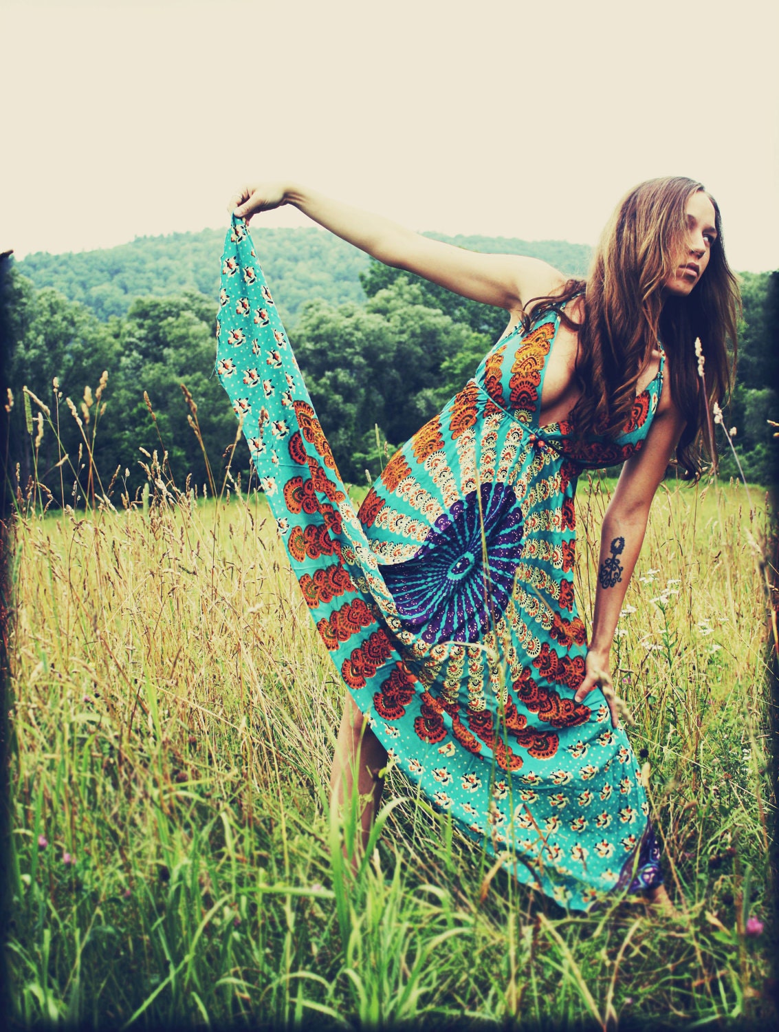 Reserved for Elsie Handmade Hippie Dress, Maxi Dress, Tapestry, Bohemian, Sundress, Scarf Dress, Chakra Dress, Fairy Dress
