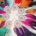 Handmade Dream Catcher Feather Earring Extra Long 8-9 inches, You Choose Feather Symbolism, Grizzly Rooster Hair Feathers