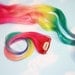 Rainbow Human Hair Extensions. Colored Hair Extension Clip, Hair Wefts, Clip in Hair, Tie Dye Hair Extensions, Dip Dyed Hair