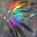 Handmade Rainbow Feather Ear Cuff, Earring,Grizzly Feathers, Colorful, Festival,Hippie, Bohemian, Tribal, Aztec