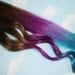 Purple, Blue Tie Dye Tips, Purple & Turquoise, Human Hair Extensions. Colored Hair Extension Clip, Clip in Hair, Dip Dyed Hair Tips