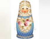 ACEO Matryoshka doll digital print of original illustration. Download and print.22222