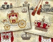 ROYAL Carriage ACEO. Digital Collage Sheet.  vintage postcard gift hang tags. Printable Imade ATC 902