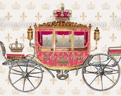 PRINCESS CINDERELLA CARRIAGE - Digital Collage Sheet. Printable Image paper download 010