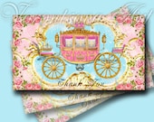 French carriage crown roses - Digital Collage Sheet - Printable Thank You cards -  gift tags -paper.206