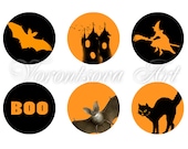 Halloween decoration - Bottle cap 1 inch Circle image. Digital Printable sheet.  8271
