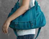 ASTER  // Teal // 014 // Handmade // Luckycann // Everyday Canvas Bag // Holiday Sale // 10% off