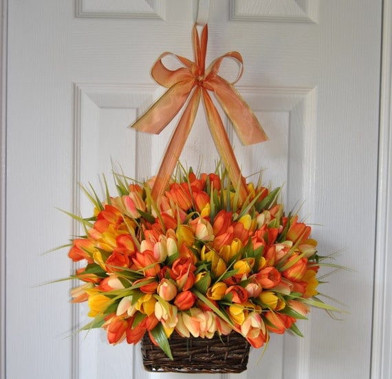 Outdoor Wreath - Spring Wreath - Tulip Wreath- Other Colors Available