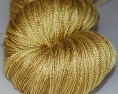 Gold of the Aztecs- Mulberry silk 100% (2ply ,) handdyed yarn,110g.