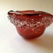 Fused  Dichroic Glass Candle Holder Coppery  Red  Tea Light  Candle Holder Crystals Small Dish 287
