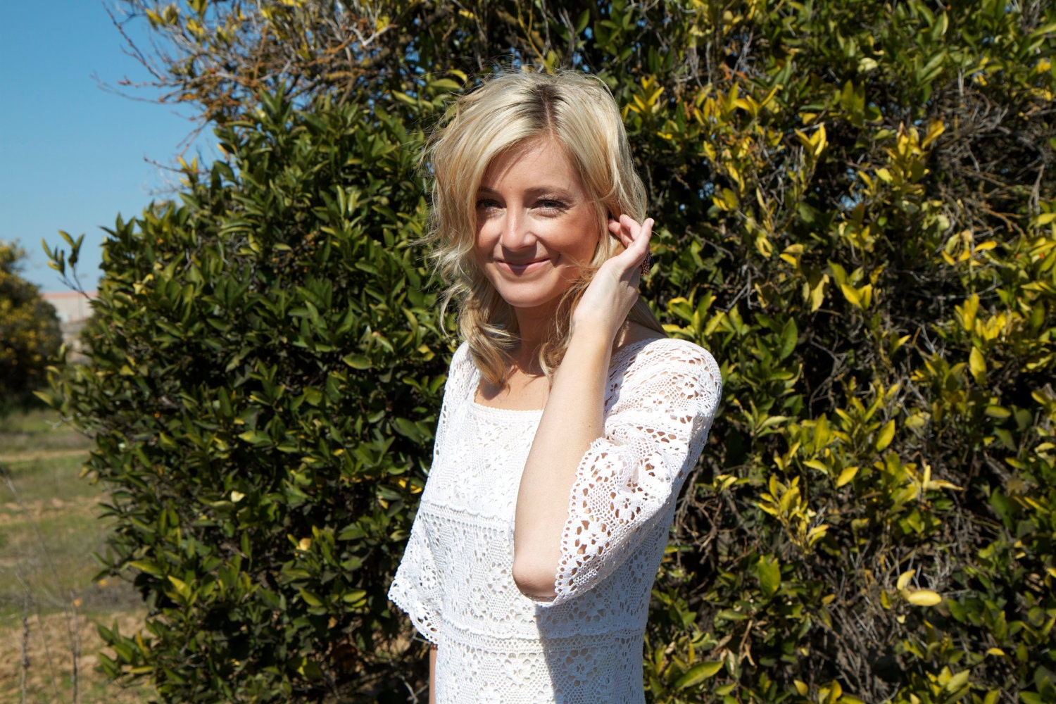 Crocheted, Hippie, Vintage Wedding Dress - Hallie