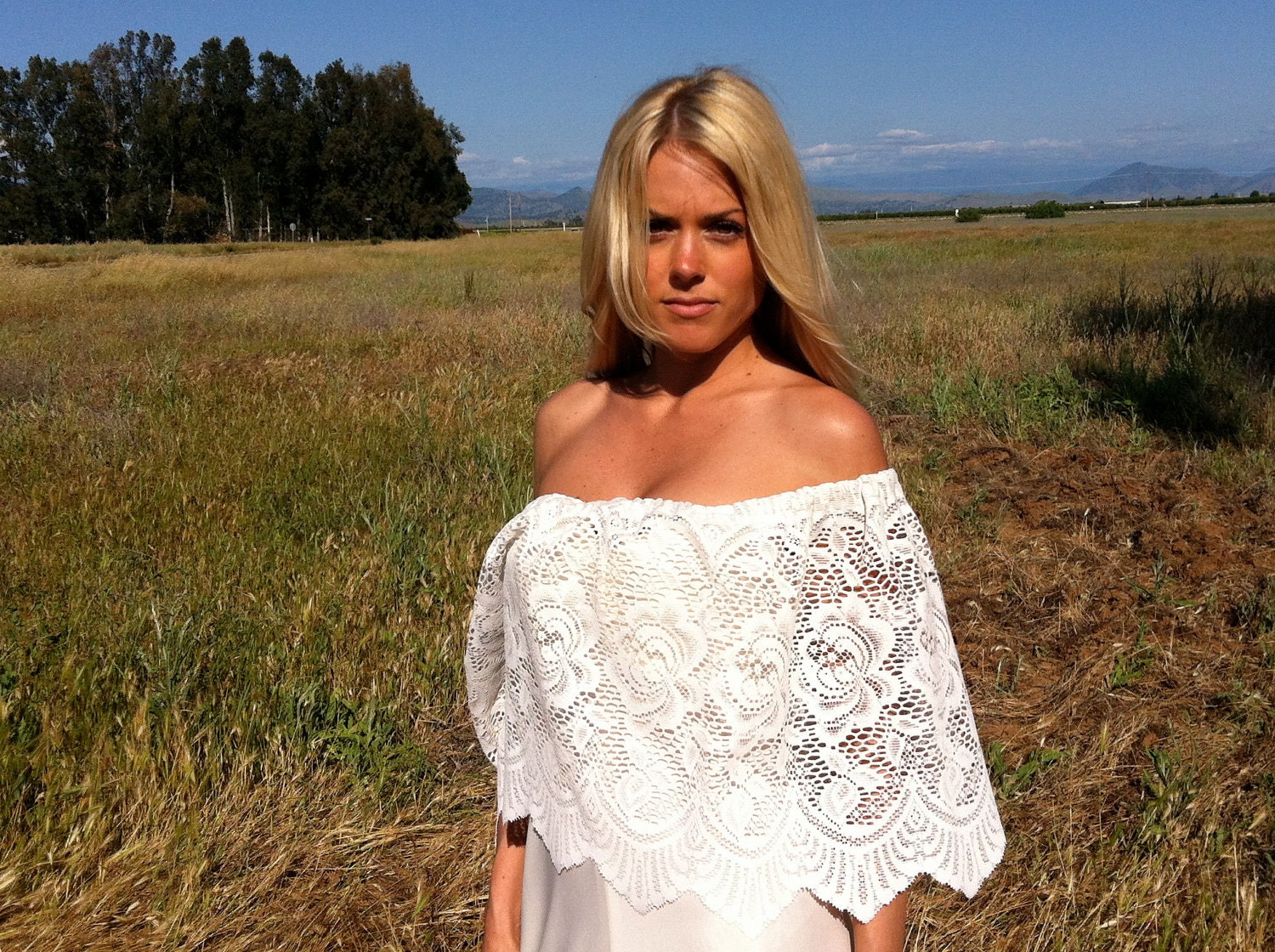 Off The Shoulder Vintage Wedding Dress - Rosie