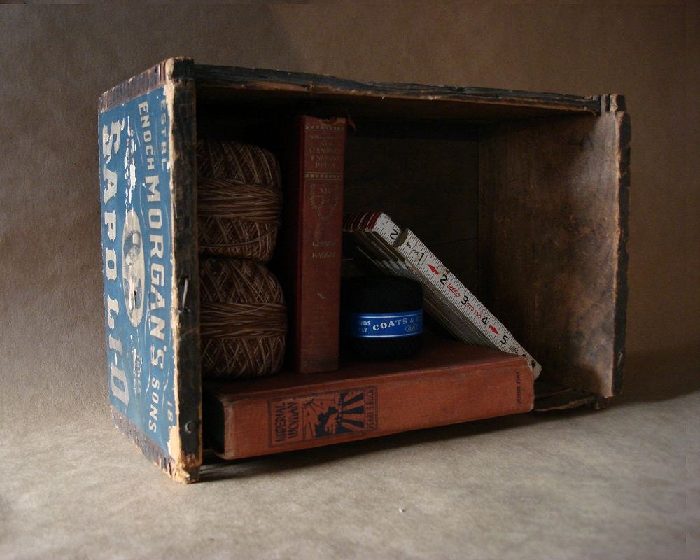 1890s Antique Soap Box Enoch Morgan Sapolio Soap Crate Shabby Chic