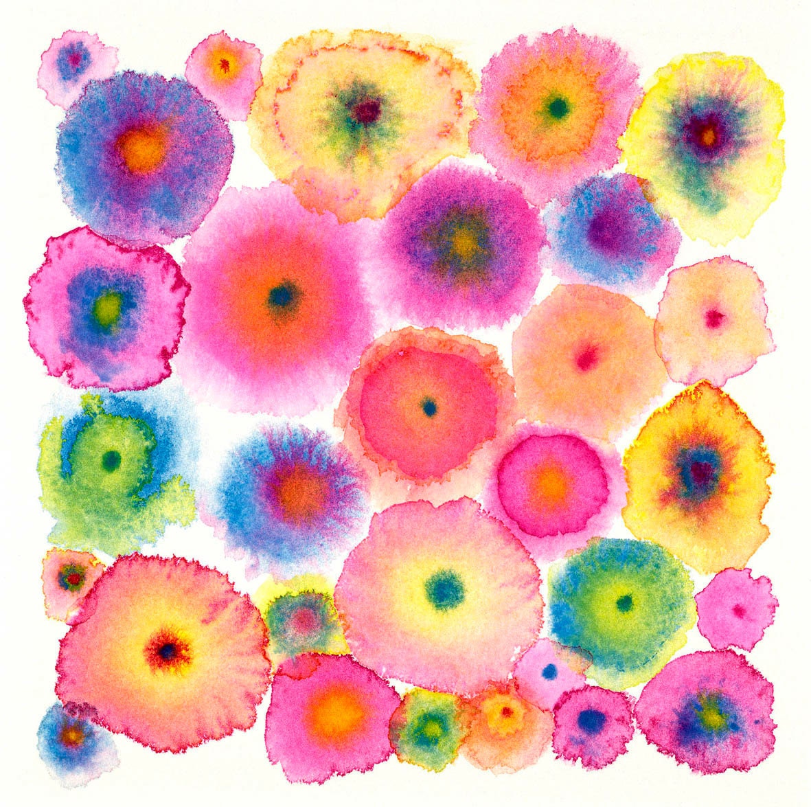 Pink Large Abstract Print Canvas - Circles - Flowers - Colorful - Blooms 2 Pink - Ltd Edition
