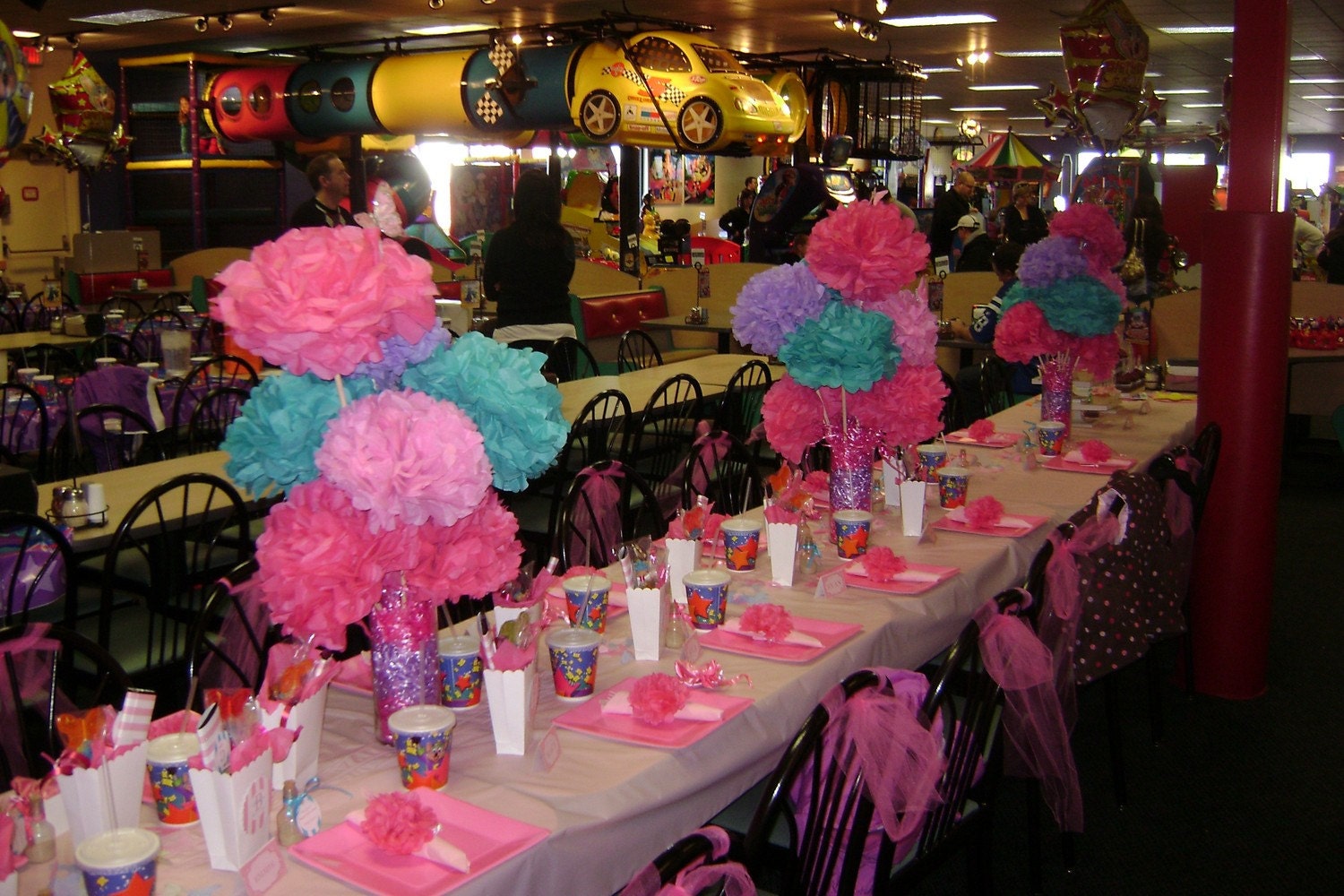 tissue flower centerpieces