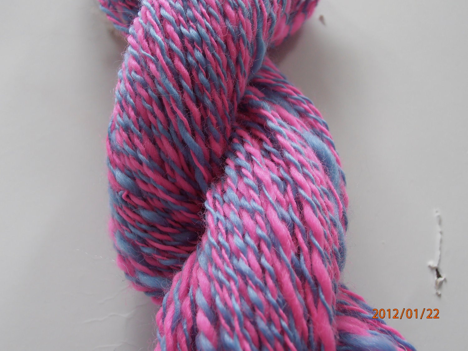 Bubble Gum and Blue Skies Merino handspun