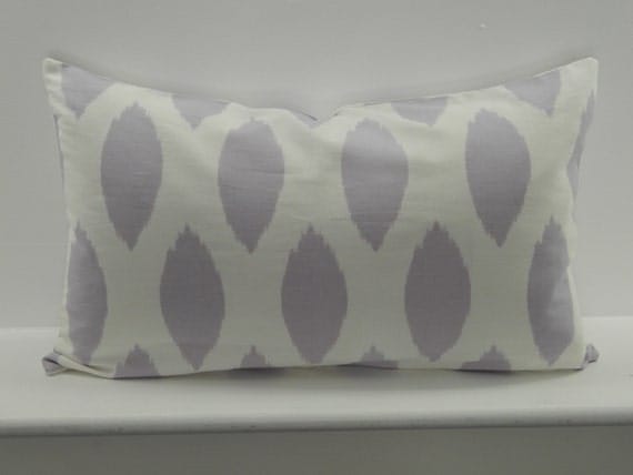 Ikat Tear Drops  Lavendar 20"  x 12"  Lumbar Pillow Cover
